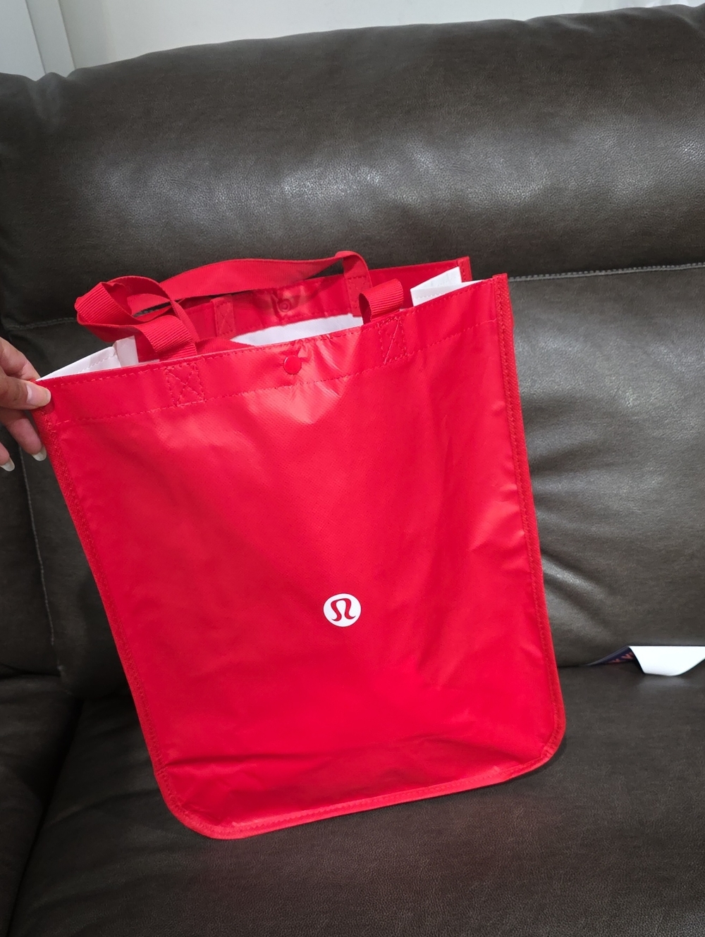 Lululemon Red Reusable Tote Bag